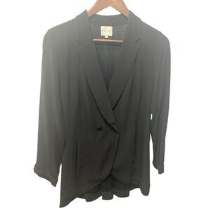 REISS BLACK DOUBLE BREASTED INTERIOR LINED BLAZER JACKET SIZE XS